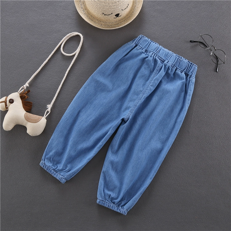 Quần bé trai mùa hè quần mỏng muỗi trẻ em quần jean lụa trẻ em mùa hè mỏng quần áo trẻ em quần mùa hè - Quần jean
