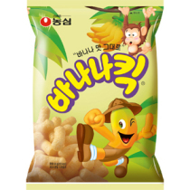 South Korea imported snacks Corn popcorn leisure puffed food agricultural heart banana strips crispy snack food 75g