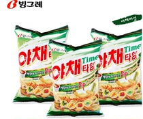 South Korea imported Bingley six vegetable fries 70g tomato flavor crispy crispy Net red puffed snack