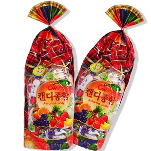 South Korea Qingyou Sugar Sugar Green Cards Comprehensive Hard Candy Fruit Taste 600g Bags Double eleven Snack Wedding Candy