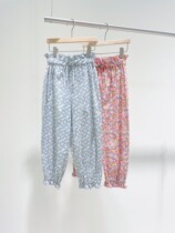 Two-color crushed flower bud anti-mosquito pants children Summer thin pants girl tightness waist loose pants 22 new