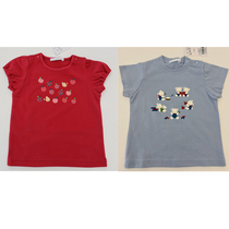 Girl Cartoon Fruit Pattern Pure Cotton T-shirt Child Short Sleeve Summer Blouse Apple Round Collar T