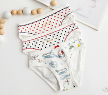 3 pieces into ~ girls comfortable cotton underwear children Crescent lace triangle shorts