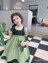 Anna Dress Skirt Childrens Lolita Wind Snow Skirt Small Fresh Green Princess Dress Retro Birthday Dress