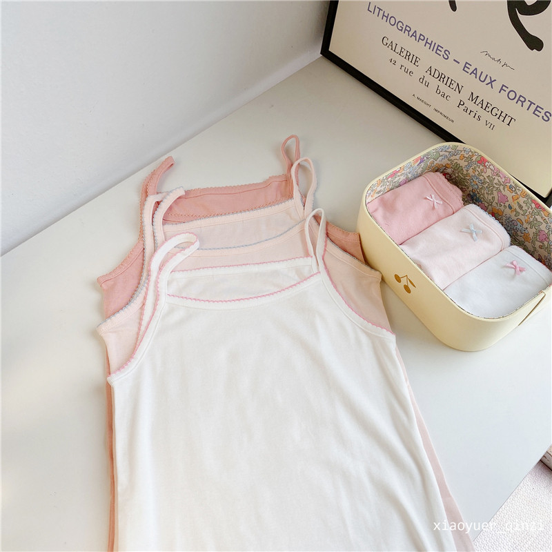 Girls Lace Sling Panties 3-piece Set 3-Color Underwear Set Children's Cotton Briefs