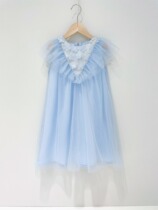 Clear Skies Blue Princess Veil Dress Girl Gown Dress 22 Spring Summer New