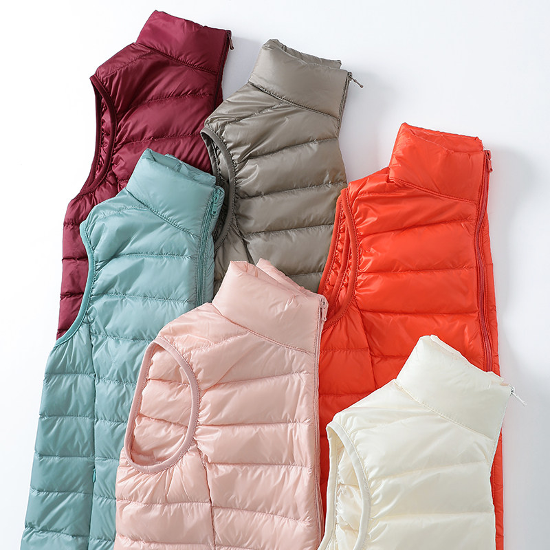 Large size lightweight down jacket vest female fat mm200 catties ultra-light ultra-thin mother down vest vest female