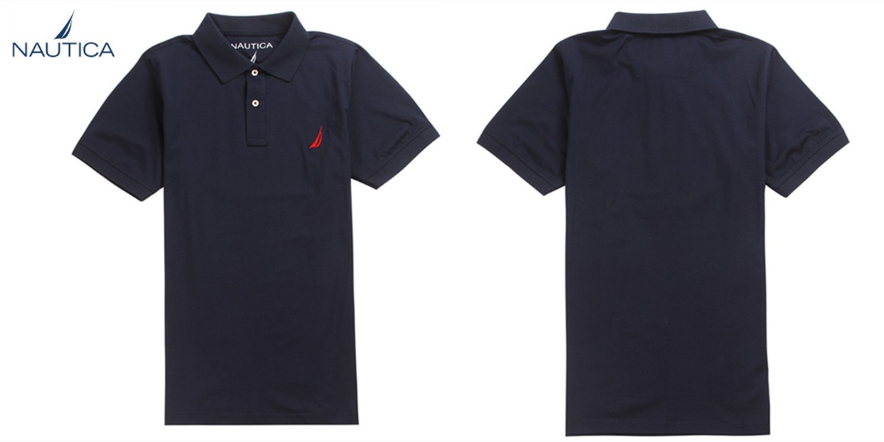 Nautica Bắc Âu Nam ngắn tay áo màu rắn Phiên bản cổ điển POLO Áo thun Áo phông Polo Áo sơ mi hoang dã áo polo trắng