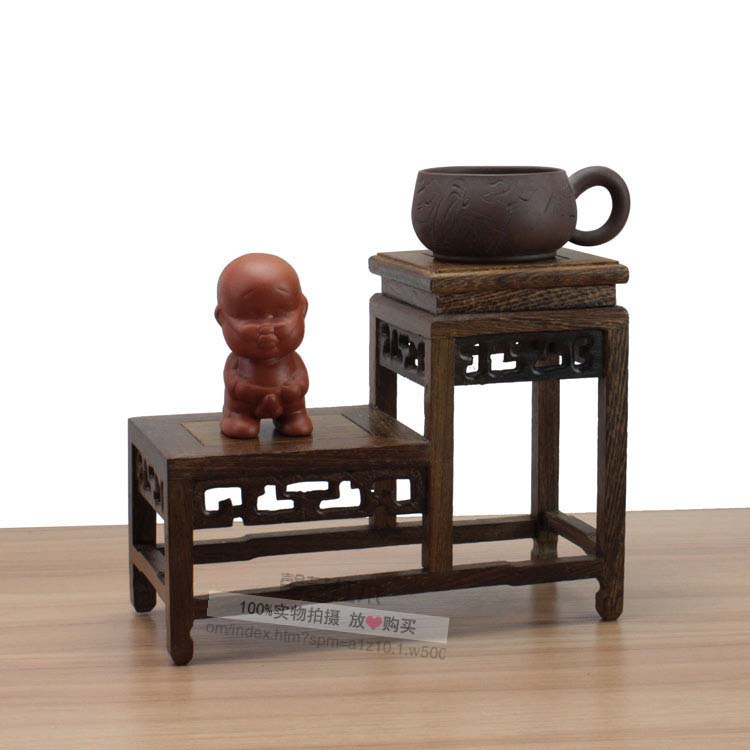 Red Wood Bonsai Shelf Wood Teapot Vase Ancient Play Pendulum Base Solid Wood Table Wood Table Wood Swing Piece Jade Base