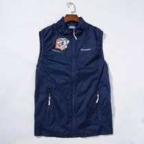 Outdoor sports summer new quick-drying vest mens mountaineering sports vest Korean version stand-up collar solid color thin waistcoat for men