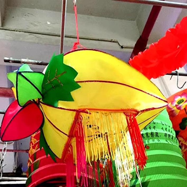 Lanterns for the Mid-Autumn Festival, Traditional Handicrafts, Iron Art, Star Fruit Lanterns, Elastic Silk Fabric, Indoor Decoration, Finished Three-Dimensional Products