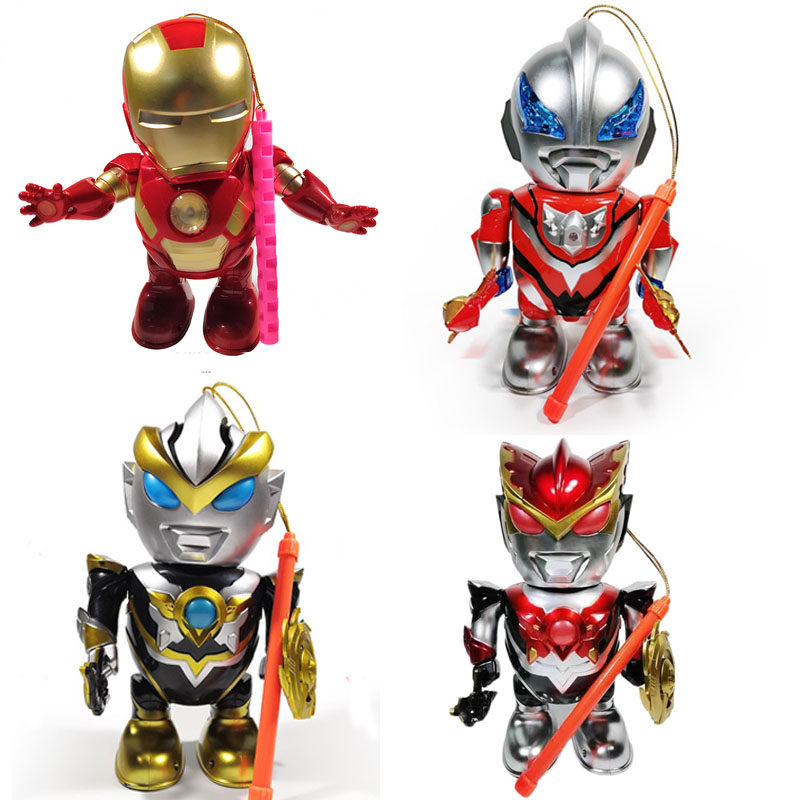 Children's Electric Toy Middle Autumn Lantern Lantern Lantern Boy Cartoon Glowing Music Street Dance Robot Otmann Superman
