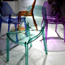 Nordic transparent dining chair plastic creative color acrylic crystal chair outdoor backrest Net red restaurant coffee chair