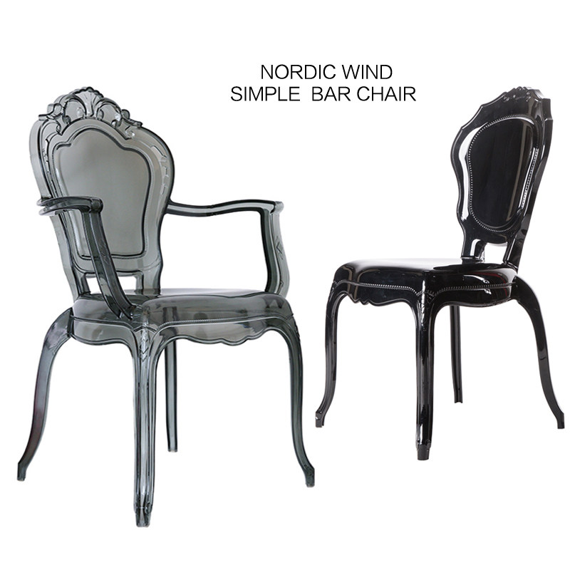 Nordic transparent chair devil chair dining chair designer hotel chair coffee chair retro Court chair Court chair Crystal dining chair
