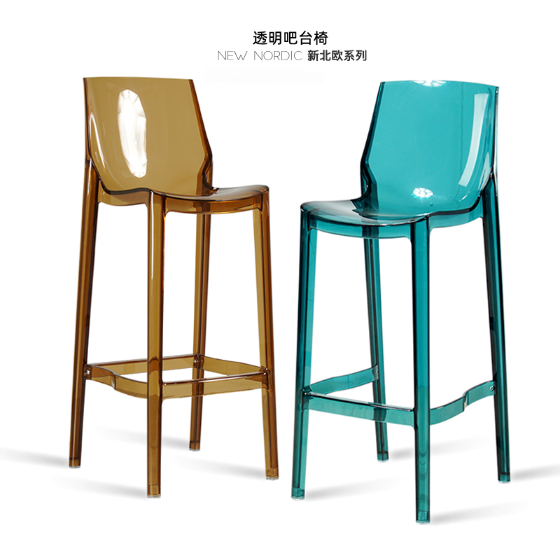 Nordic bar chair Transparent bar chair Backrest High stool Acrylic high chair Bar stool Bar stool Bar stool Bar chair