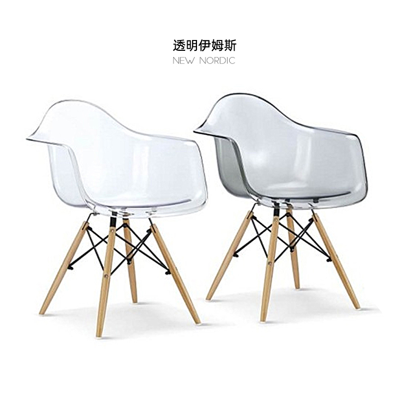 Transparent Eames chair Nordic acrylic arm dining chair designer modern creative plastic back office chair