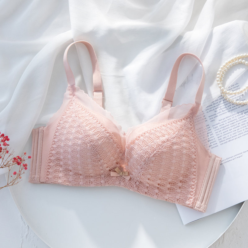 Underwear women's small breasts gather breathable sexy flat chest not empty cup adjustment medium thickness comfortable no steel ring special bra