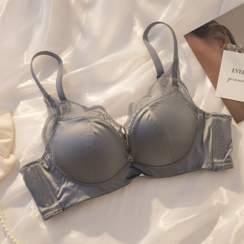 Pure desire underwear women's small breasts gathered to show big sexy adjustment without steel ring on the support glossy mold cup bra underwear set