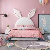 Nordic simple luxury rabbit bed childrens bed girl cartoon single bed girl princess bed girl bed girl bed