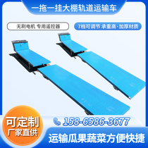 Electric greenhouse rail car flatbed transport transfer vehicle melon and vegetable flatbed transport vehicle orchard transport vehicle