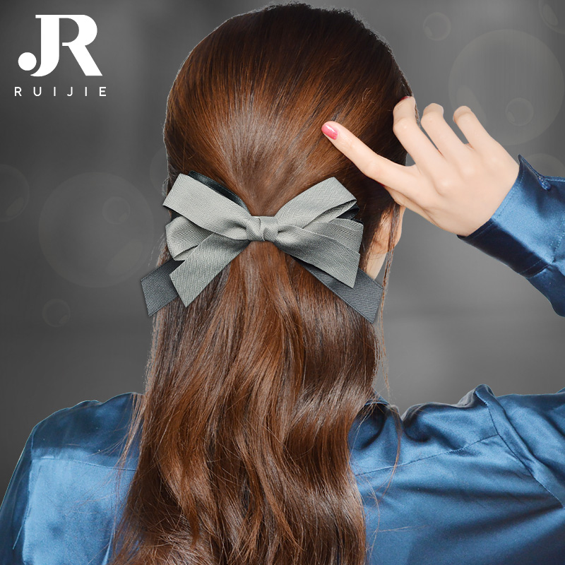 Clip headdress bow hairpin back of the head Korea elegant temperament hairpin spring hairpin hairpin hairpin