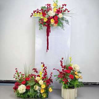 Wedding forest floor flower arrangement simulated flower arrangement delivery ceremony