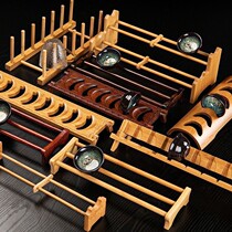 Solid wood drain tea cup rack Kung Fu tea set accessories tea ceremony tea tray cup drying storage rack water cup holder coaster coaster