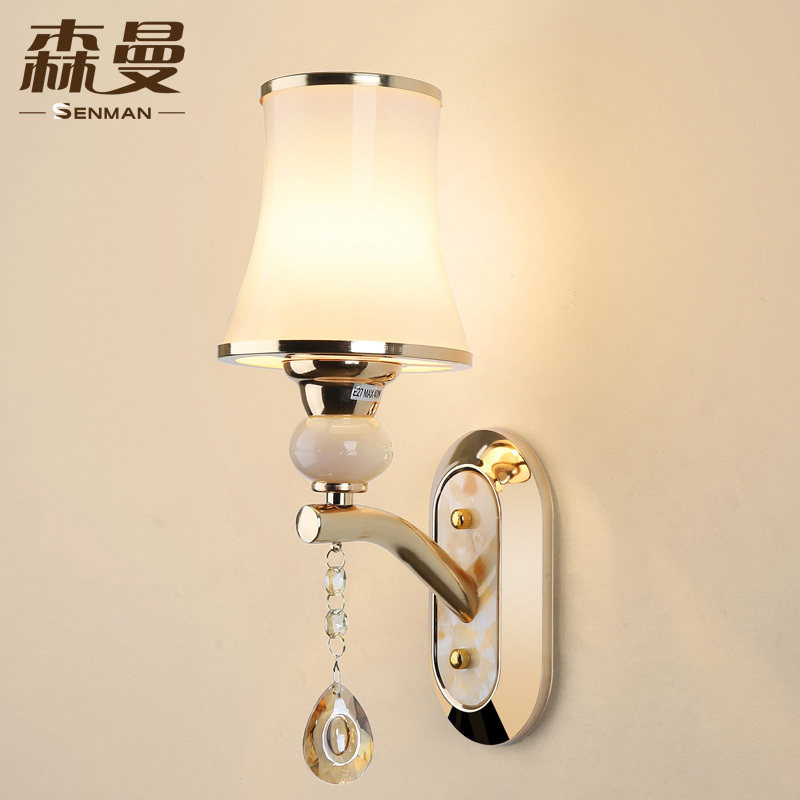 Golden LED Bedroom Bedside Crystal Wall Lamp Minimalist Modern Living Room Corridor Light Aisle Hotel Dining Room Wall Lamp