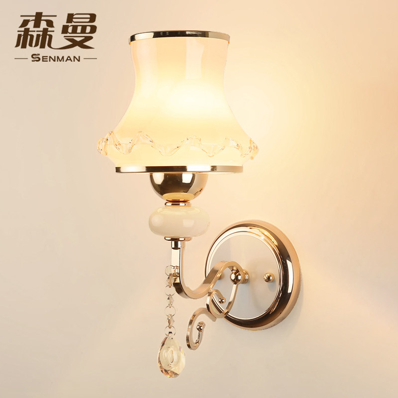 Eurostyle crystal wall lamp bedroom light living room light wall lamp minimalist modern idea Bed Headlights Aisle Hallway Lamps
