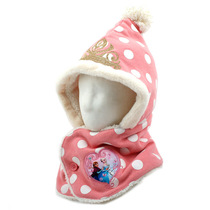 Childrens hat Korean winghouse girl Frozen winter warm plus velvet dual use