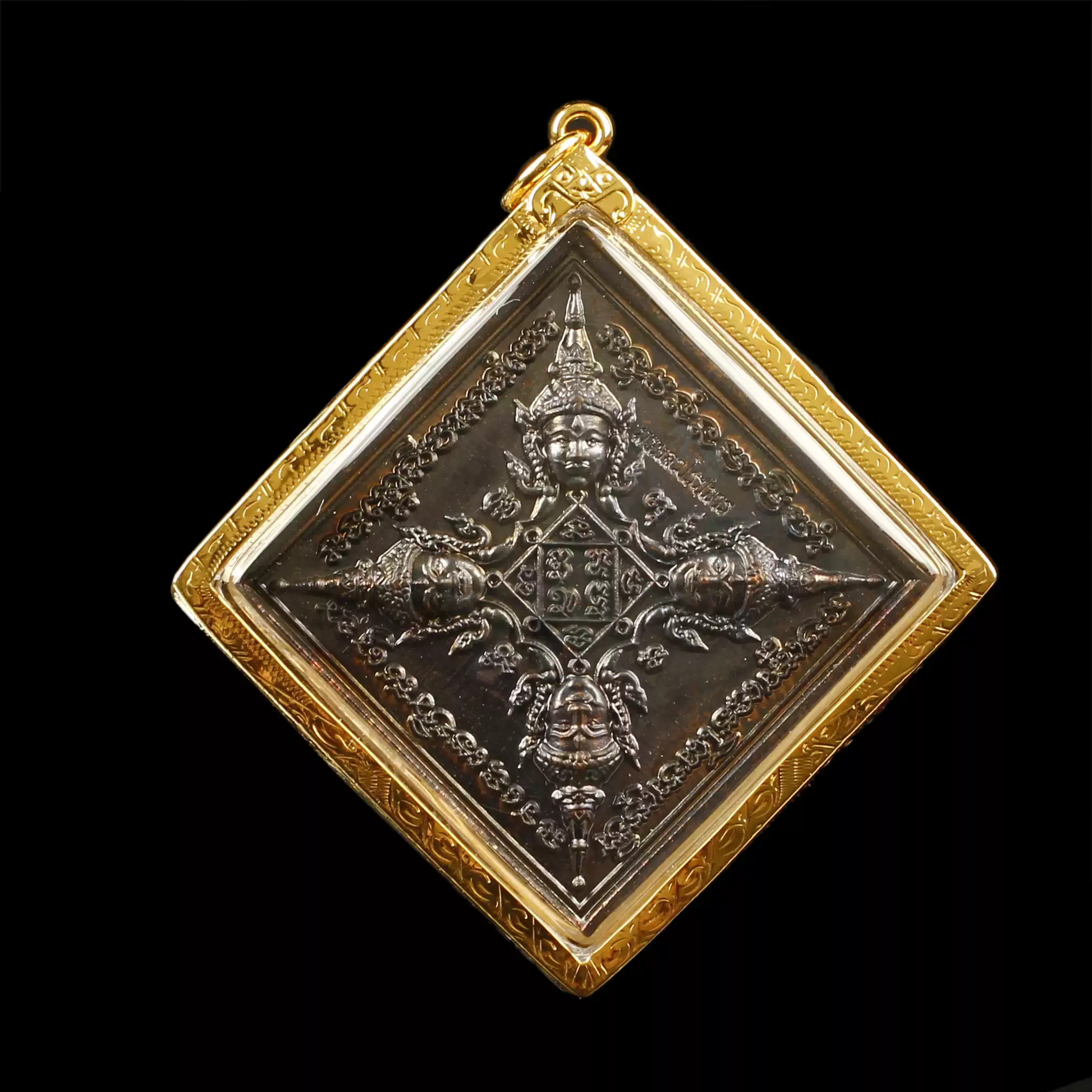 泰国正牌四面佛吊坠龙婆禅南二庙佛牌收藏红铜材质四面神吊坠 四面佛2個