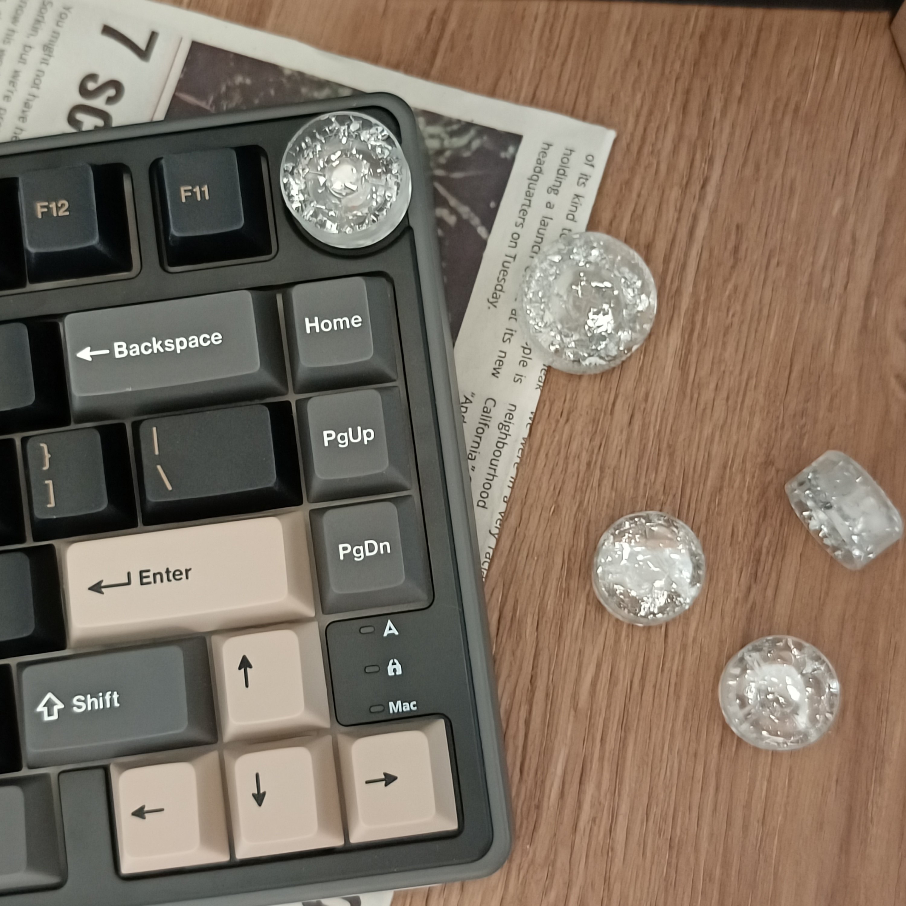 旋钮键帽键盘适用狼f75f98贱驴金银箔简约创意透光男个性音量键帽评价- 淘宝网