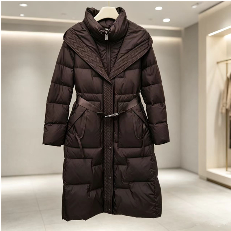 High-Quality 90% Goose down 2026 Winter Authentic Store Product 9503 Fashionable Slim-Fit Hooded Mid-Length down Jacket High-Quality 90% Goose down 2026 Winter Authentic Store Product 9503 Fashionable Slim-Fit Hooded Mid-Length down Jacket
