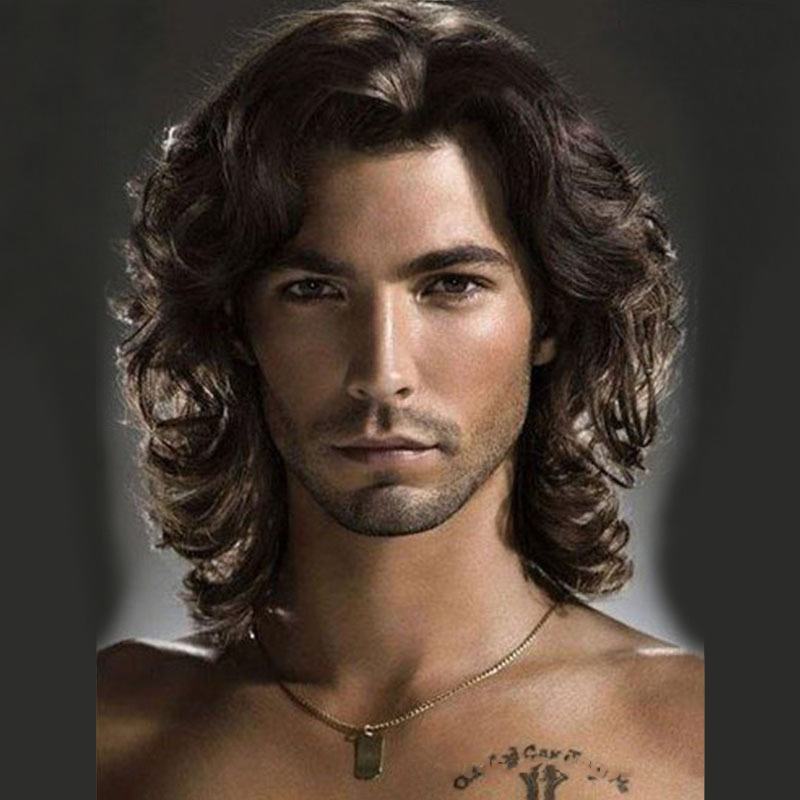 Men's Short Curly Hair, Fluffy Big Waves, Handsome Men's Short Hair Wig, Stage Performance Wig, Men's Wig