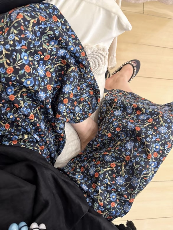 Authentic Summer Japanese Style Loose-Fitting Wide-Leg Floral Pants for a Relaxed and Comfortable Fit, Suitable for Slightly Plump Figures