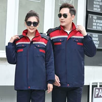 Скрытое синее и красное (съемное) хлопковое пальто