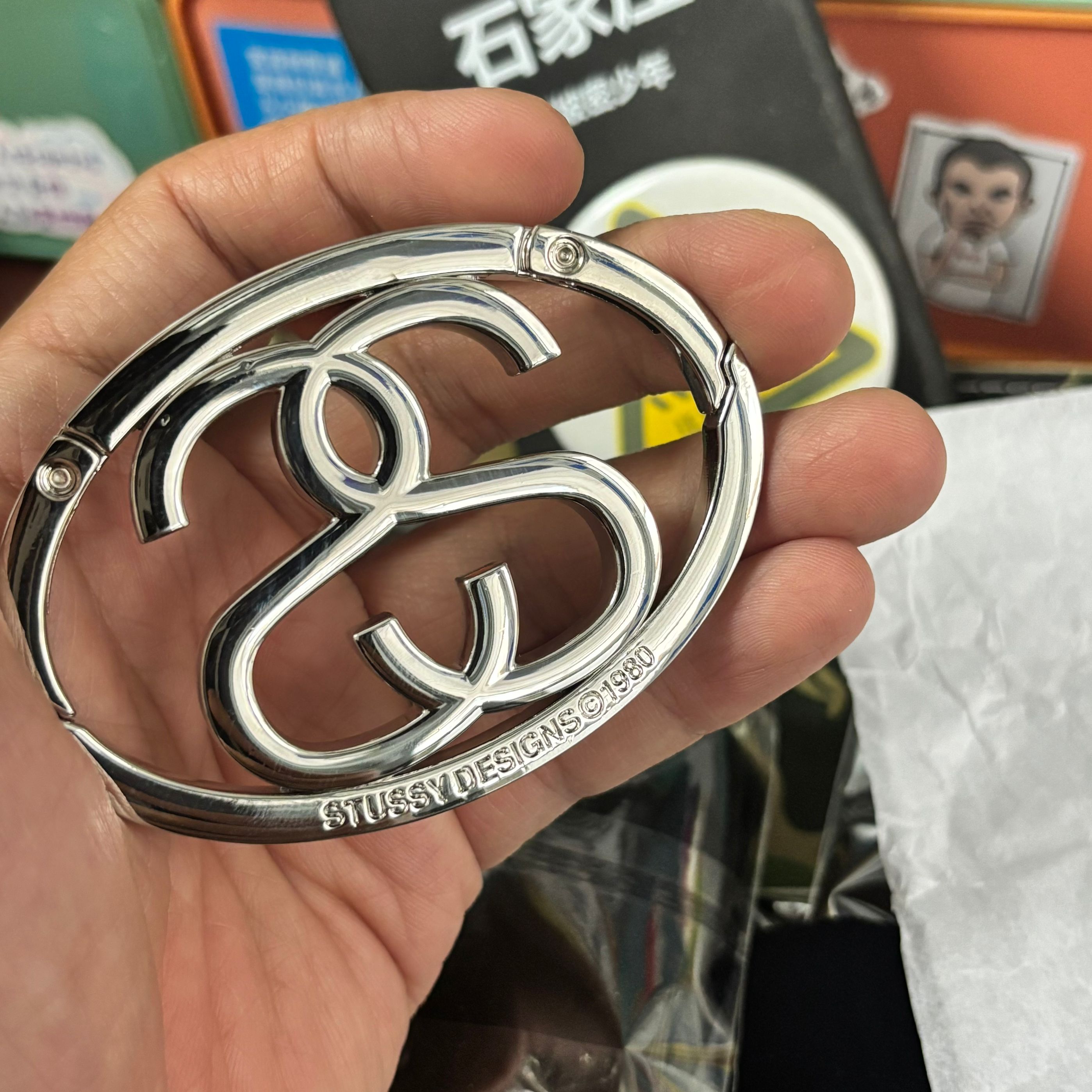 Stussy SS LINK CARABINER Silver カラビナ Trendy carabiner - stussy ss link carabiner silver: the new