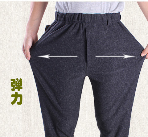 Mùa đông quần trung niên nam thun eo cao eo squat quần âu mùa xuân và mùa thu mẫu người già cộng với quần nhung nam dày mặc quần nam đẹp