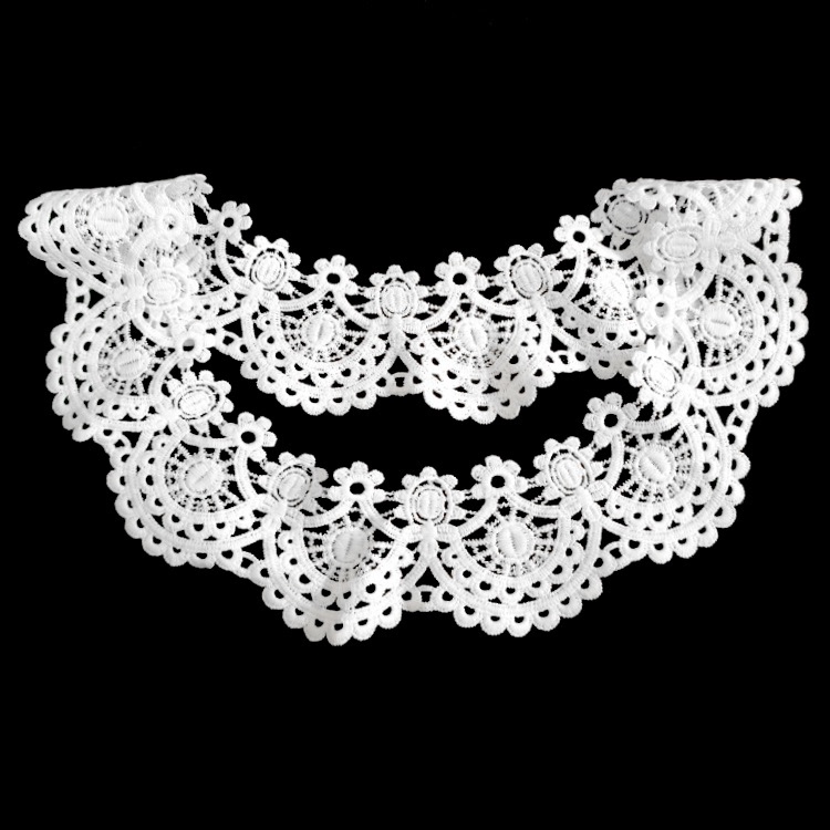 New Decorative Lace Collar, Milk Silk Embroidered Collar, Three-Dimensional Hollow Chest Flower, Simple Women's Fake Collar