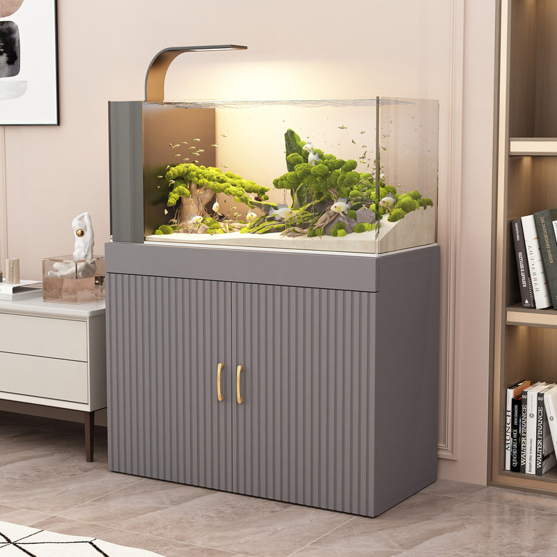 Fish Tank with Integrated Cabinet, South American Stream Tank, Living Room Tabletop Side Filter, Integrated Landscaping, Filtration, Oxygen Production, and Ecological System Fish Tank with Integrated Cabinet, South American Stream Tank, Living Room Tabletop Side Filter, Integrated Landscaping, Filtration, Oxygen Production, and Ecological System