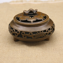 Antique pure copper stove incense burner Incense burner Sandalwood stove Home pure copper incense burner Ruyi Zen heart incense burner send incense holder