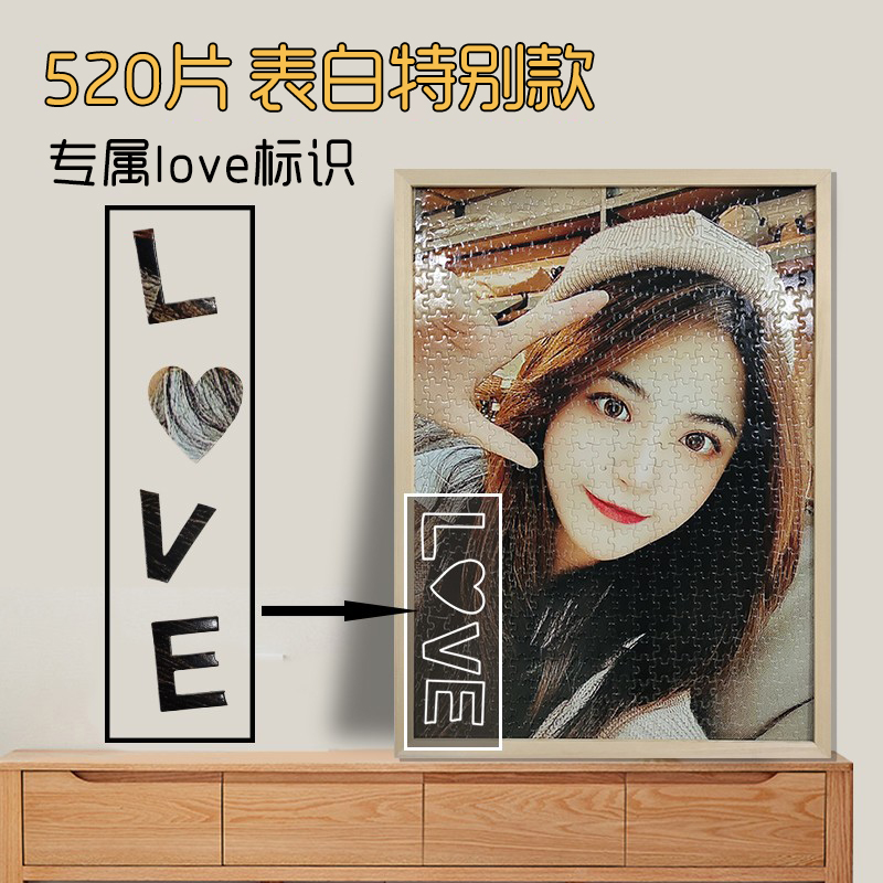 Puzzle photo custom portrait of diy hand 520 couple mosaic 1000 homemade birthday present hand