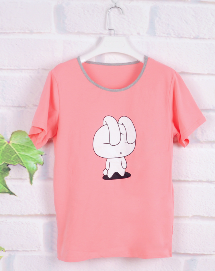Áo thun sinh viên Hàn Quốc hàng đầu với áo lót ngực che bộ đồ ngủ ngọt ngào rõ ràng ngắn tay thể thao phục vụ tại nhà mùa hè nữ đồ ngủ đẹp