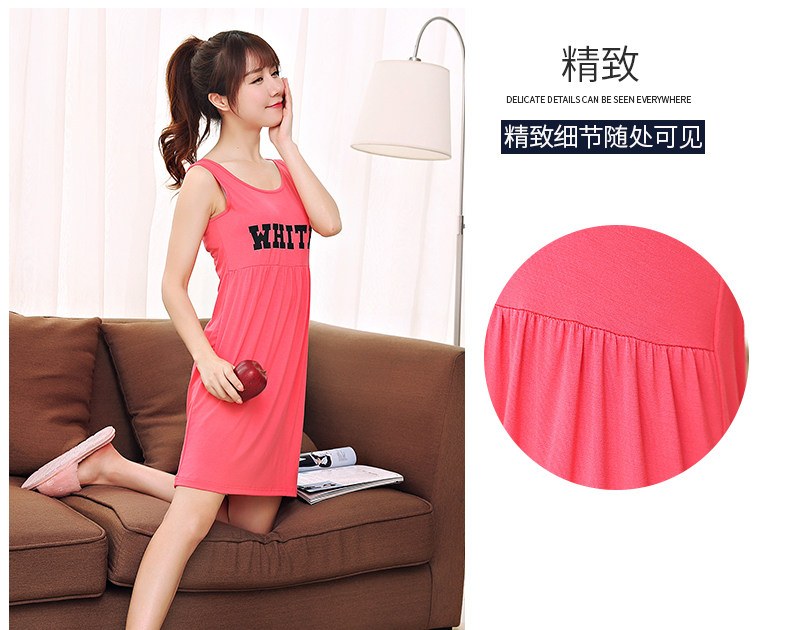 Với ngực pad nightdress nữ mùa hè cotton phương thức dịch vụ nhà không tay dây đeo áo ngực vest sinh viên đồ ngủ Hàn Quốc phiên bản