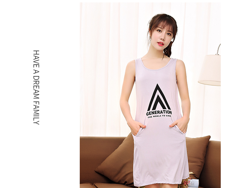 Với ngực pad nightdress nữ mùa hè cotton phương thức dịch vụ nhà không tay dây đeo áo ngực vest sinh viên đồ ngủ Hàn Quốc phiên bản