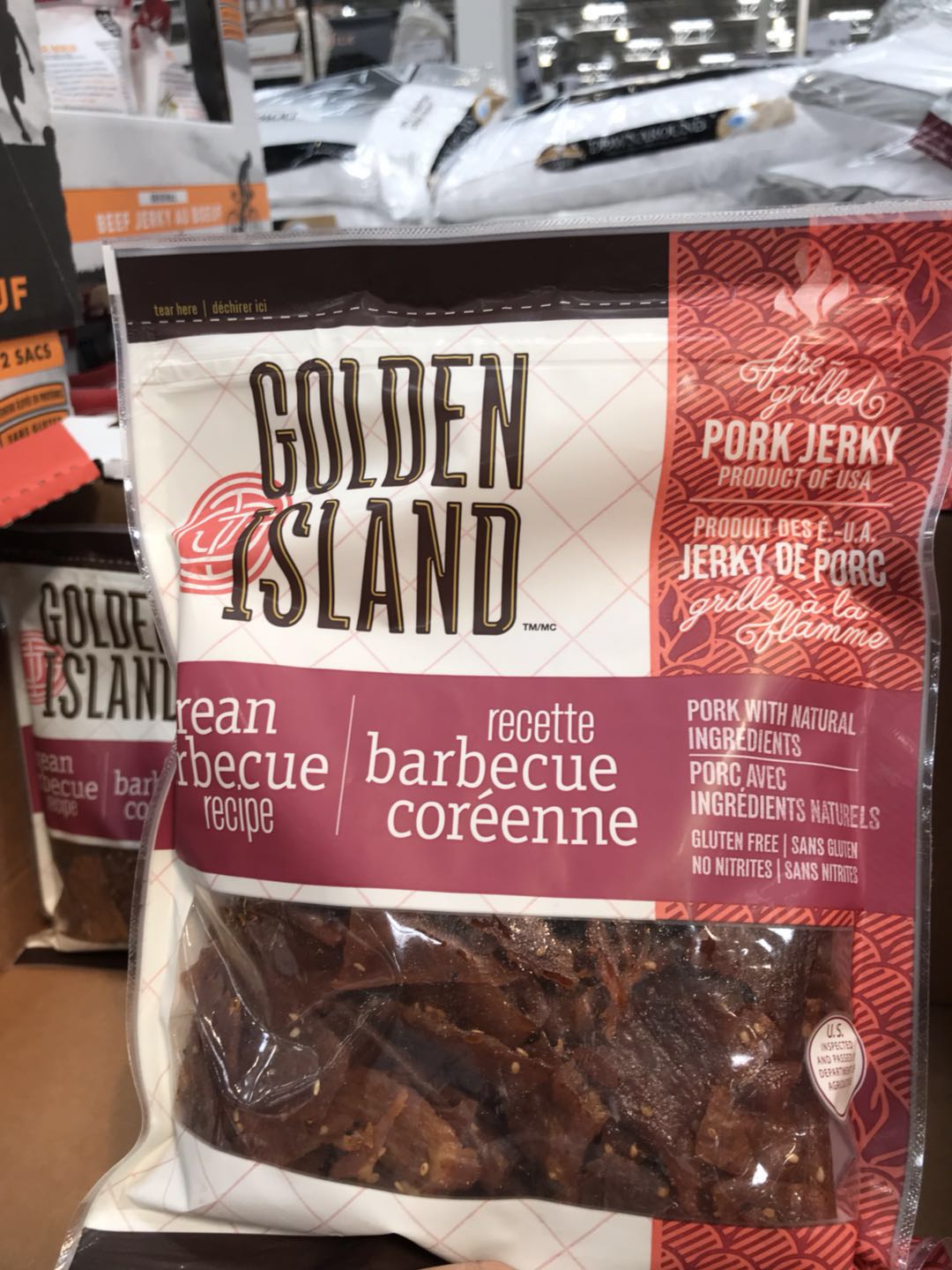 Spot Canadian golden island golden island slightly spicy pork breast snack snack healthy snack 410g