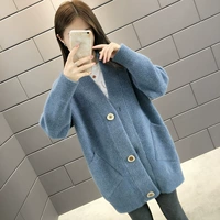 Áo len dệt kim len gió nữ mùa thu 2019 thu đông mới lỏng như áo len cashmere như áo len nhỏ - Cardigan áo len kiểu hàn quốc cực đẹp