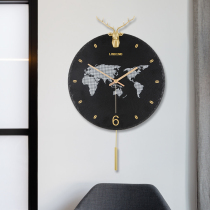 Nordic deer head wall clock Living room modern simple creative watch light luxury net red watch fashion household wall clock
