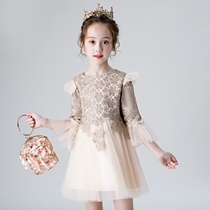Girls dress short childrens flower girl fluffy birthday princess dress big boy piano little host catwalk costume