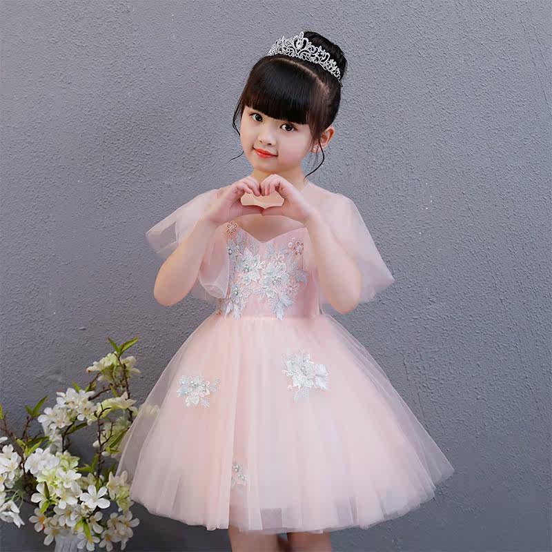 Girls princess dress skirt fluffy wedding dress piano costume flower girl 2018 new sweet children host